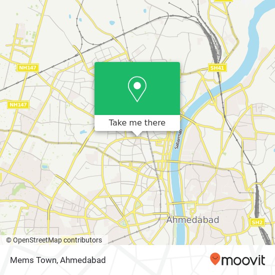 Mems Town, Ahmedabad GJ map