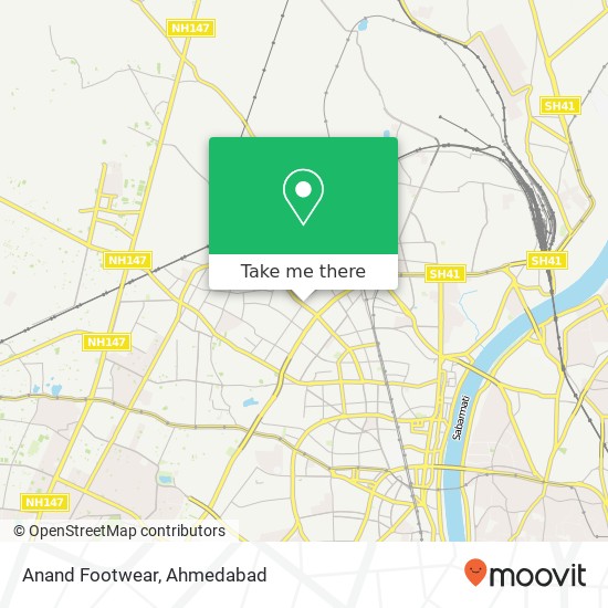 Anand Footwear, Ahmedabad GJ map