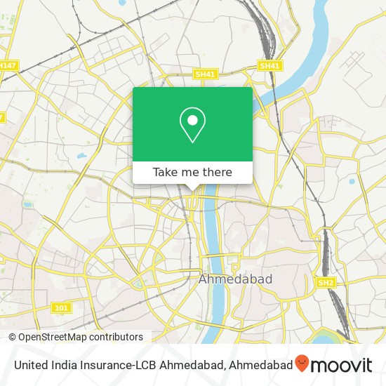 United India Insurance-LCB Ahmedabad map