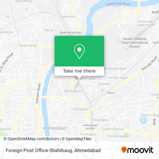 Foreign Post Office-Shahibaug map