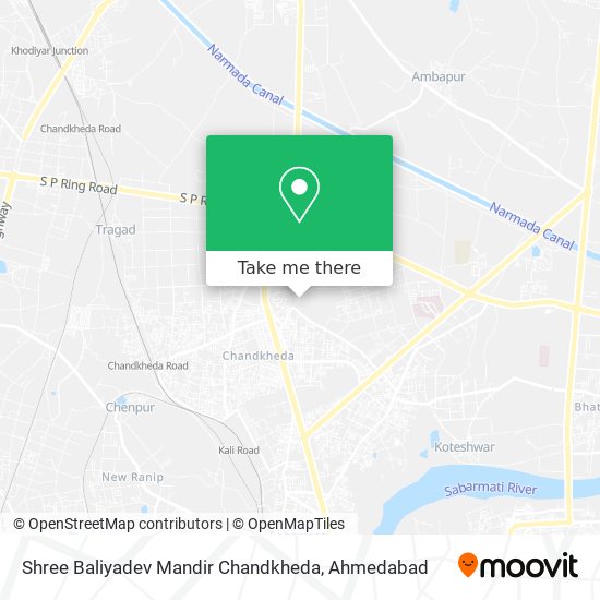 Shree Baliyadev Mandir Chandkheda map