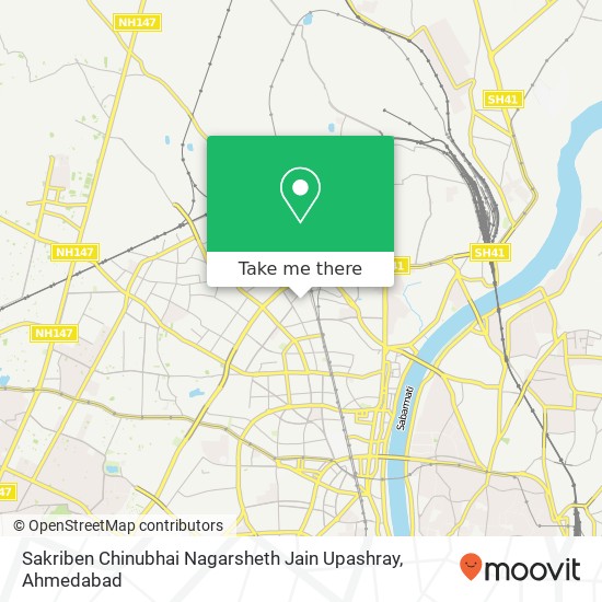 Sakriben Chinubhai Nagarsheth Jain Upashray map