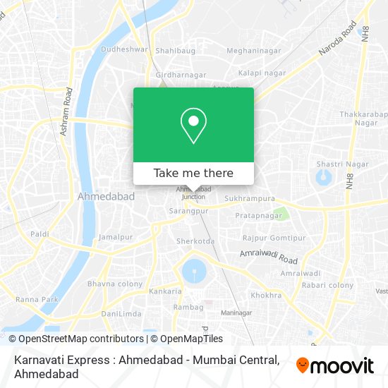Karnavati Express : Ahmedabad - Mumbai Central map