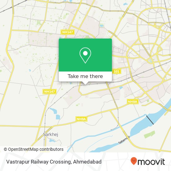 Vastrapur Railway Crossing map