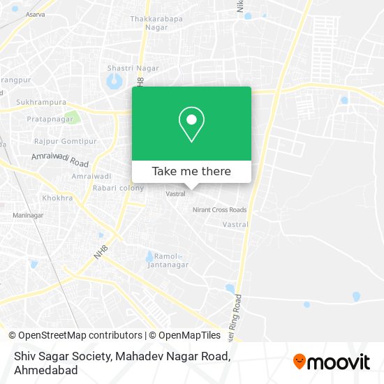 Shiv Sagar Society, Mahadev Nagar Road map