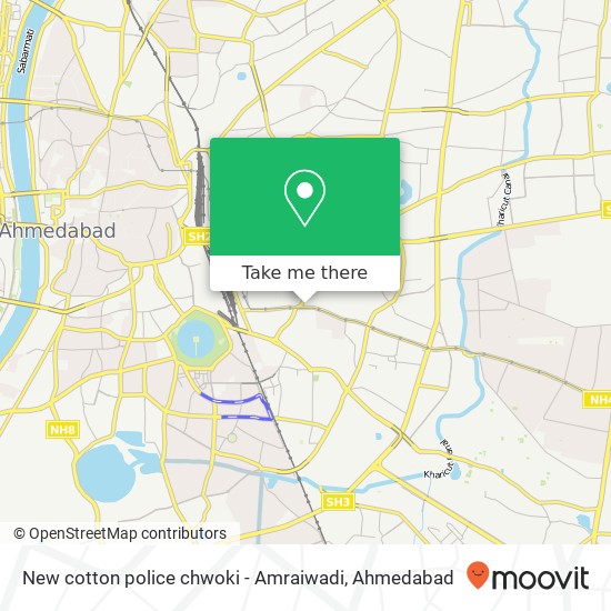 New cotton police chwoki - Amraiwadi map