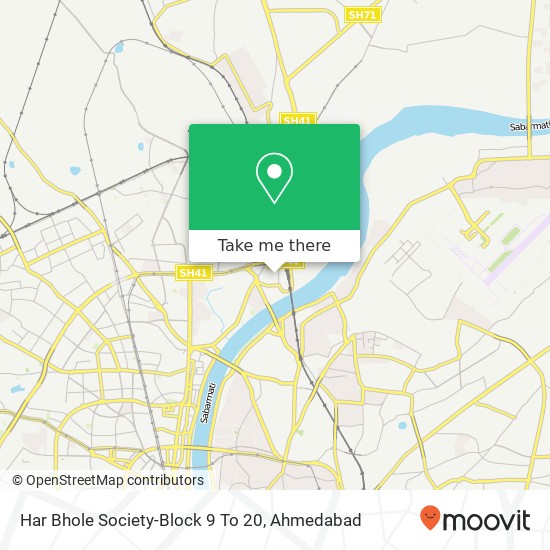 Har Bhole Society-Block 9 To 20 map