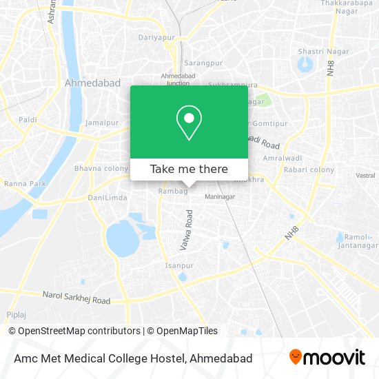 Amc Met Medical College Hostel map