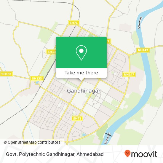 Govt. Polytechnic Gandhinagar map