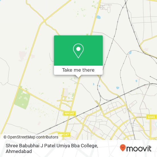 Shree Babubhai J Patel Umiya Bba College map