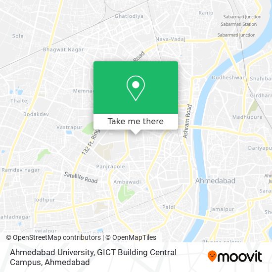 Ahmedabad University, GICT Building Central Campus map