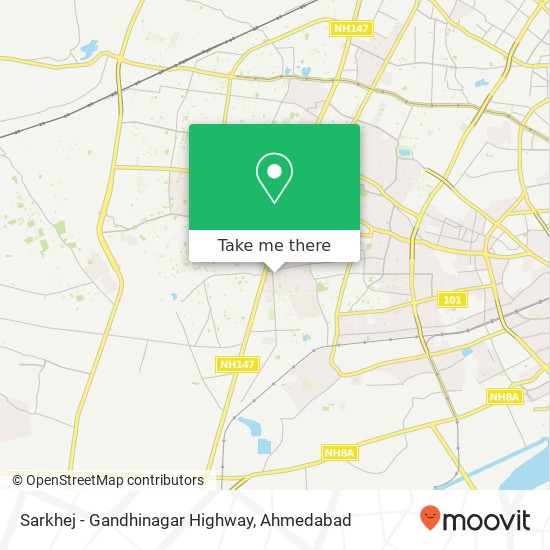 Sarkhej - Gandhinagar Highway map