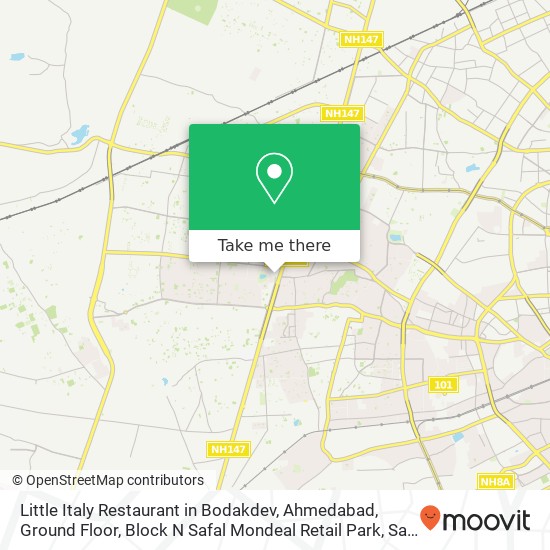 Little Italy Restaurant in Bodakdev, Ahmedabad, Ground Floor, Block N Safal Mondeal Retail Park, Sa map