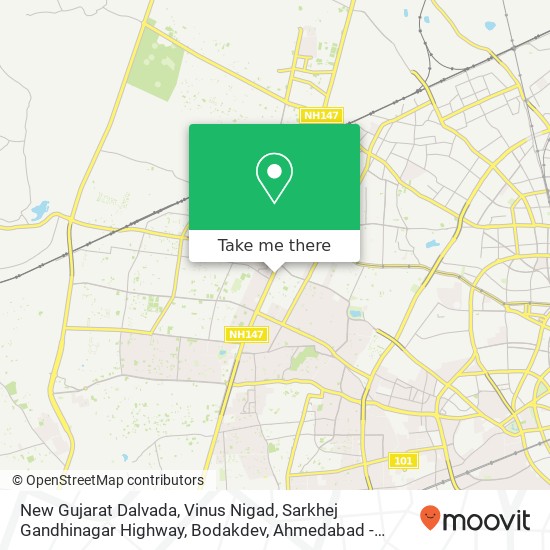 New Gujarat Dalvada, Vinus Nigad, Sarkhej Gandhinagar Highway, Bodakdev, Ahmedabad - 380054, Opposi map