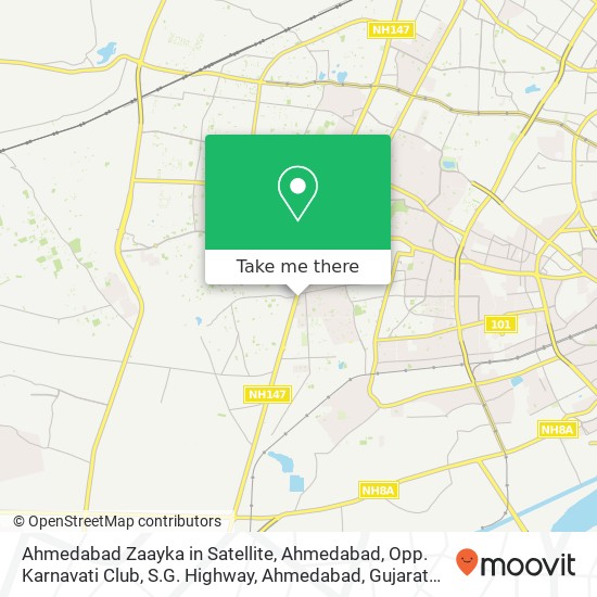 Ahmedabad Zaayka in Satellite, Ahmedabad, Opp. Karnavati Club, S.G. Highway, Ahmedabad, Gujarat 380 map