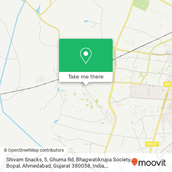 Shivam Snacks, 5, Ghuma Rd, Bhagwatikrupa Society, Bopal, Ahmedabad, Gujarat 380058, India map