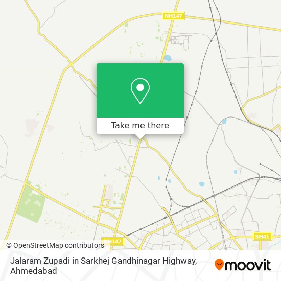 Jalaram Zupadi in Sarkhej Gandhinagar Highway map