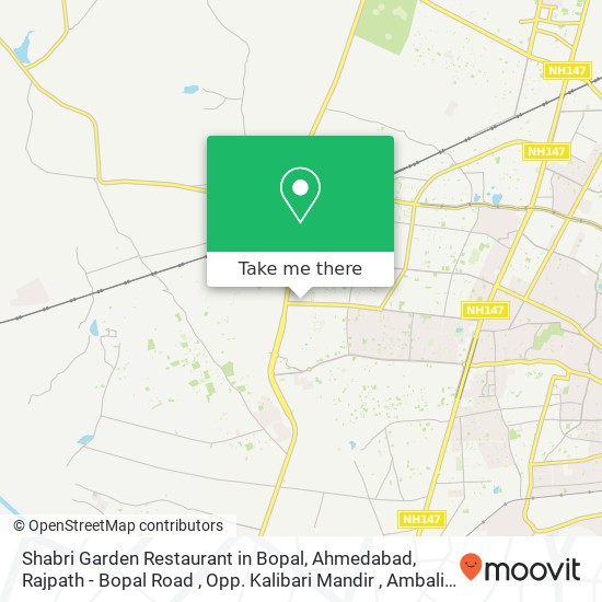 Shabri Garden Restaurant in Bopal, Ahmedabad, Rajpath - Bopal Road , Opp. Kalibari Mandir , Ambali. map