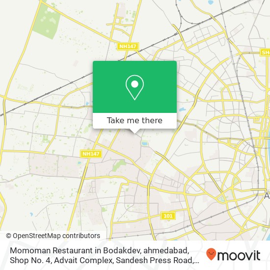 Momoman Restaurant in Bodakdev, ahmedabad, Shop No. 4, Advait Complex, Sandesh Press Road, Besides map