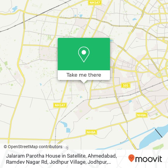 Jalaram Parotha House in Satellite, Ahmedabad, Ramdev Nagar Rd, Jodhpur Village, Jodhpur, Ahmedabad map
