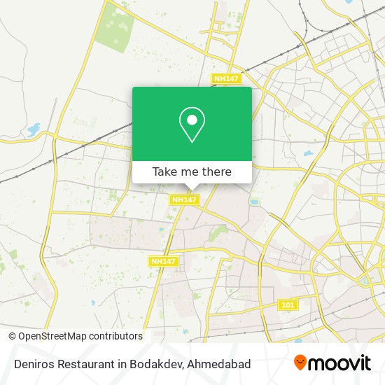 Deniros Restaurant in Bodakdev map