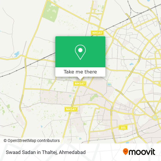 Swaad Sadan in Thaltej map