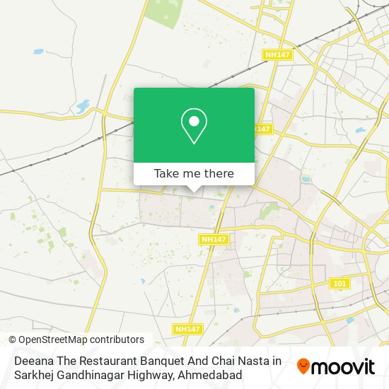 Deeana The Restaurant Banquet And Chai Nasta in Sarkhej Gandhinagar Highway map