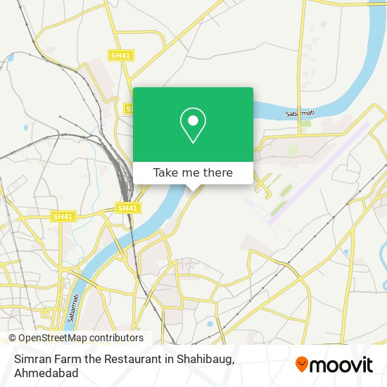 Simran Farm the Restaurant in Shahibaug map