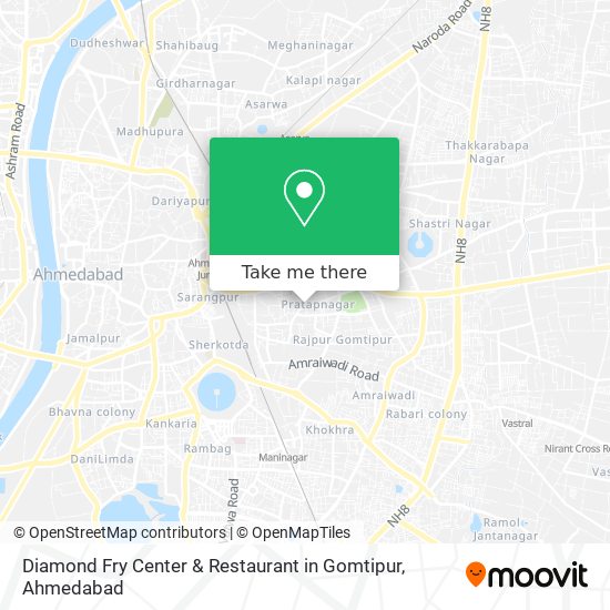 Diamond Fry Center & Restaurant in Gomtipur map