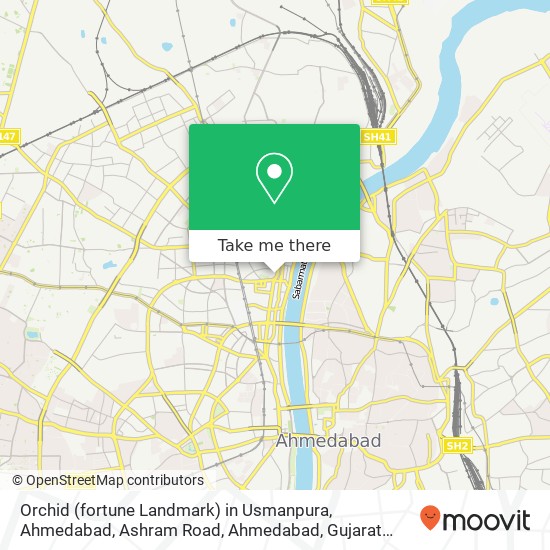 Orchid (fortune Landmark) in Usmanpura, Ahmedabad, Ashram Road, Ahmedabad, Gujarat 380013, India map