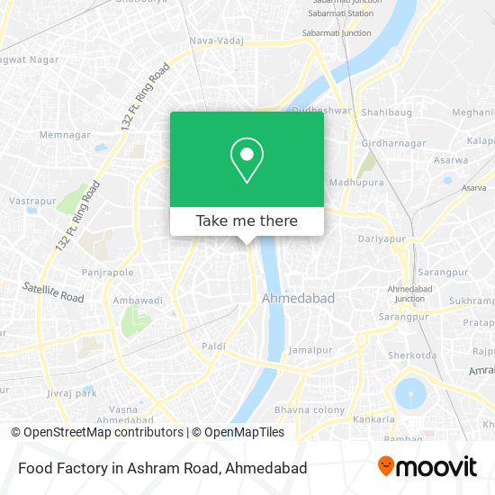 Food Factory in Ashram Road map