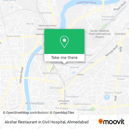 Akshar Restaurant in Civil Hospital map