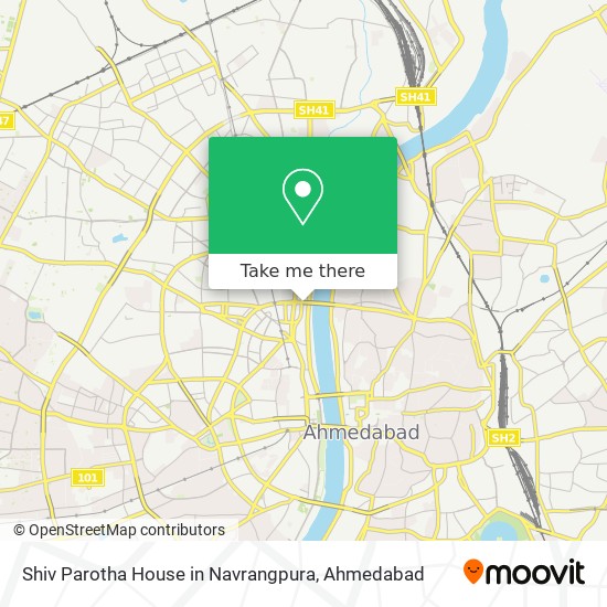 Shiv Parotha House in Navrangpura map