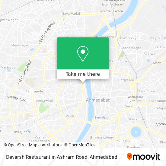 Devarsh Restaurant in Ashram Road map