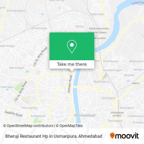 Bheruji Restaurant Hp in Usmanpura map