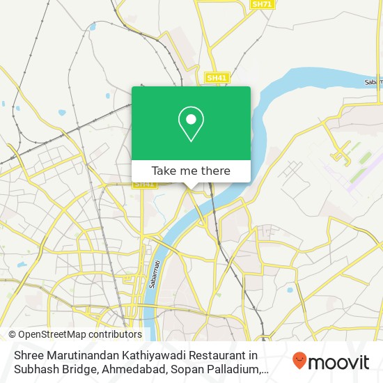 Shree Marutinandan Kathiyawadi Restaurant in Subhash Bridge, Ahmedabad, Sopan Palladium, Keshav Nag map