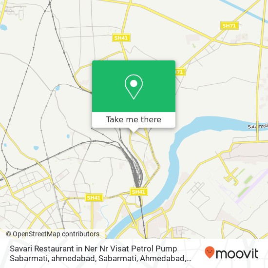 Savari Restaurant in Ner Nr Visat Petrol Pump Sabarmati, ahmedabad, Sabarmati, Ahmedabad, Gujarat, map