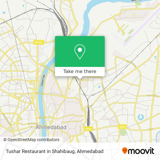 Tushar Restaurant in Shahibaug map