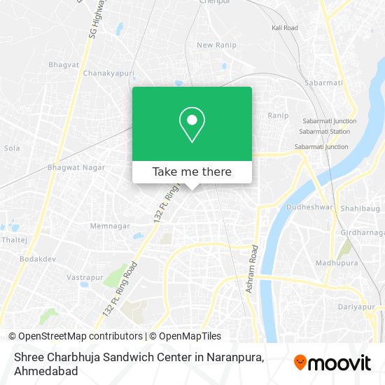 Shree Charbhuja Sandwich Center in Naranpura map