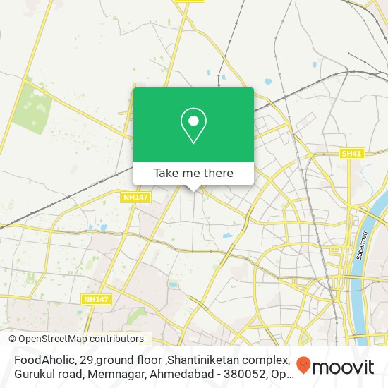 FoodAholic, 29,ground floor ,Shantiniketan complex, Gurukul road, Memnagar, Ahmedabad - 380052, Opp map