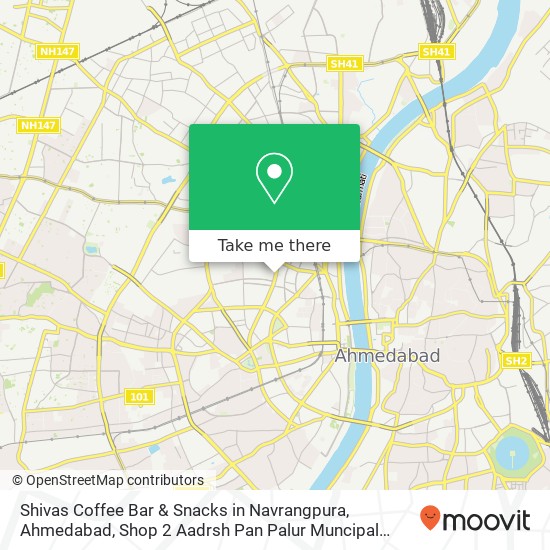 Shivas Coffee Bar & Snacks in Navrangpura, Ahmedabad, Shop 2 Aadrsh Pan Palur Muncipal Market, CG R map