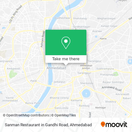 Sanman Restaurant in Gandhi Road map