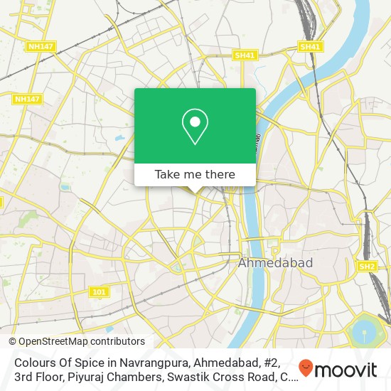 Colours Of Spice in Navrangpura, Ahmedabad, #2, 3rd Floor, Piyuraj Chambers, Swastik Cross Road, C. map