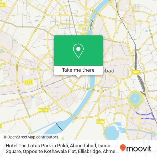 Hotel The Lotus Park in Paldi, Ahmedabad, Iscon Square, Opposite Kothawala Flat, Ellisbridge, Ahmed map