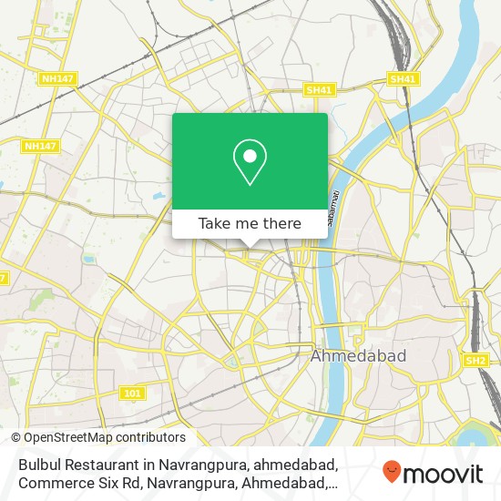 Bulbul Restaurant in Navrangpura, ahmedabad, Commerce Six Rd, Navrangpura, Ahmedabad, Gujarat, Indi map