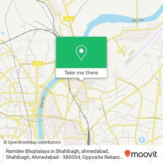 Ramdev Bhojnalaya in Shahibagh, ahmedabad, Shahibagh, Ahmedabad - 380004, Opposite Reliance Mall map