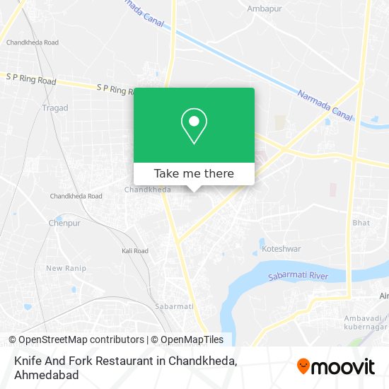 Knife And Fork Restaurant in Chandkheda map