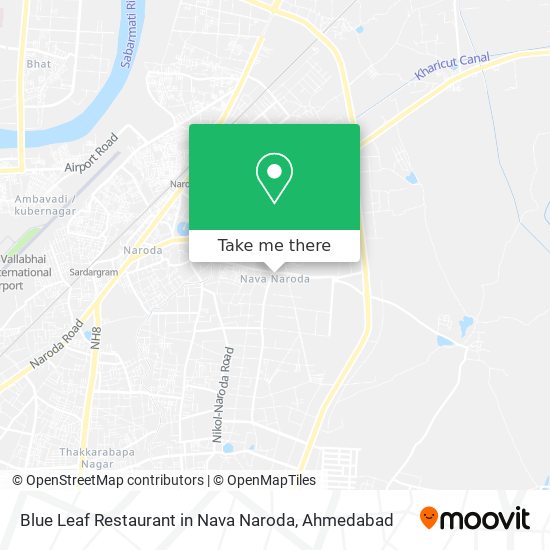 Blue Leaf Restaurant in Nava Naroda map