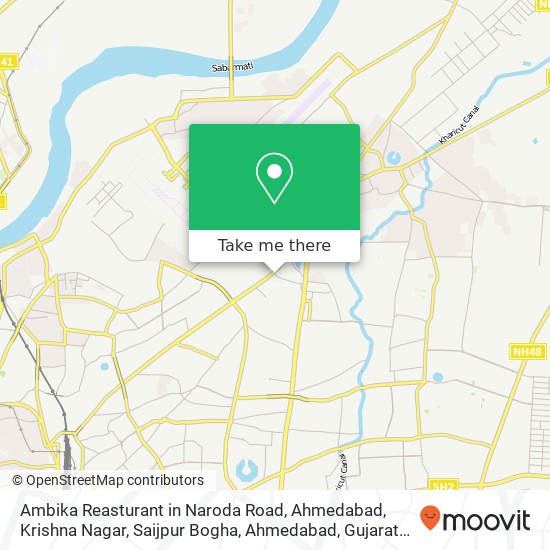 Ambika Reasturant in Naroda Road, Ahmedabad, Krishna Nagar, Saijpur Bogha, Ahmedabad, Gujarat 38003 map