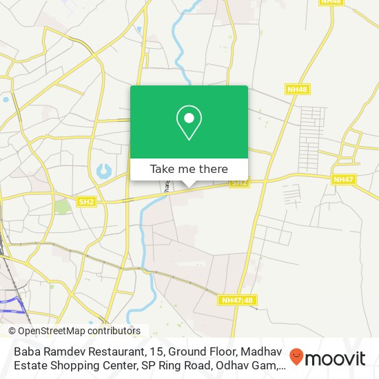 Baba Ramdev Restaurant, 15, Ground Floor, Madhav Estate Shopping Center, SP Ring Road, Odhav Gam, A map